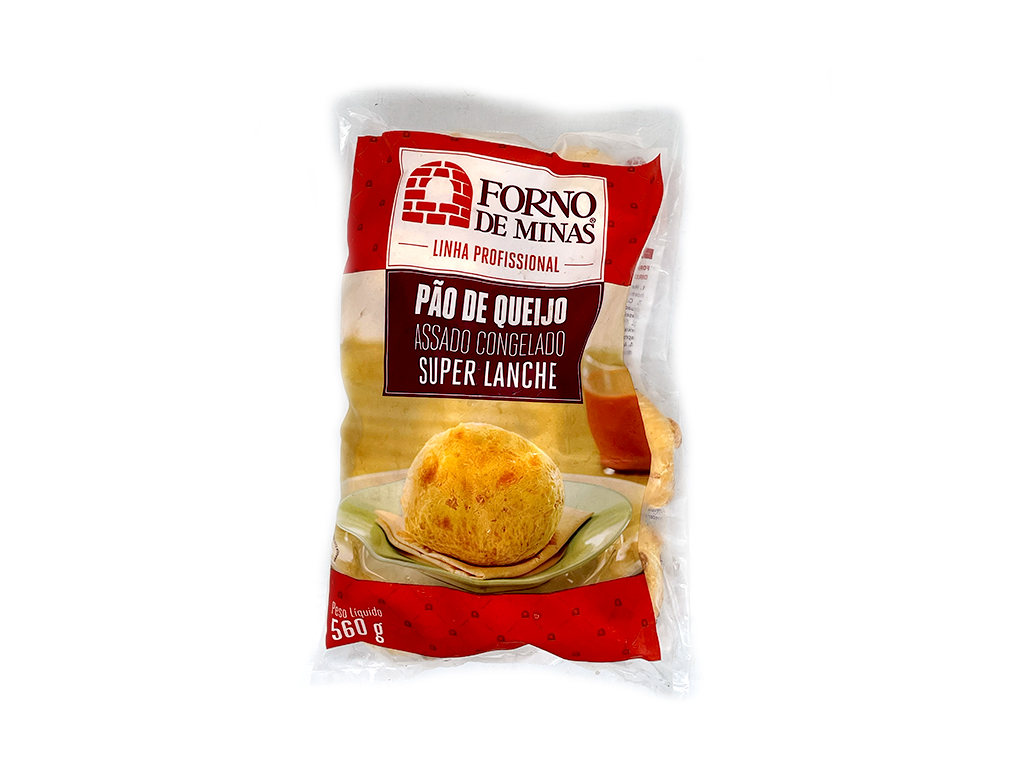 PÃO DE QUEIJO CONGELADO E ASSADO SUPER LANCHE FORNO DE MINAS 560 G (CX 12 PCT)